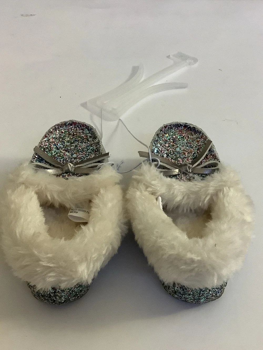 Multicolor Glitter Faux-Fur Lined Slip-On Slippers Whimsical Sparkle Princess